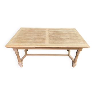 Table à manger de ferme extensible rénovée en chêne brut 270cm XXème