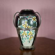 Ceramic vase with silver frame, vase signed by Argyl, Art Nouveau vase, art deco, collection