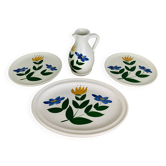 3 vintage ceramic dishes and pitcher from the 50s Poteries du Marais