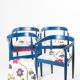 Vintage Flower Fabric & Blue Beech Armchair