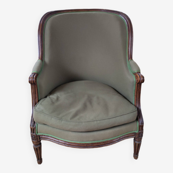 Louis XVI green shepherdess armchair