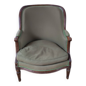Louis XVI green shepherdess armchair