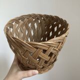 Vintage woven wicker plant pot cover