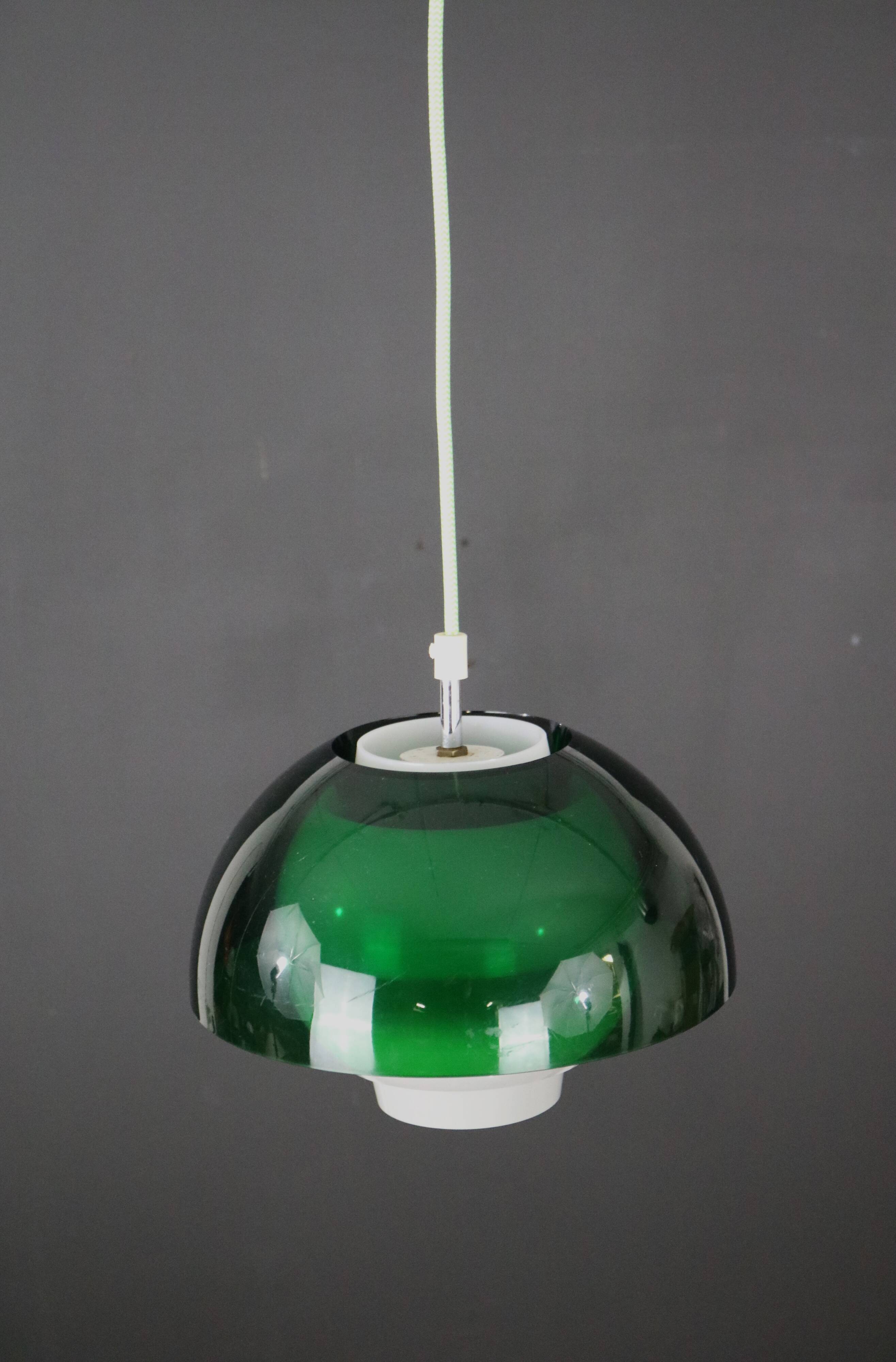 Great looking acrylic pendant lamp by Bent Karlby for ASK Lightings - Model Ergo - Denmark 70's