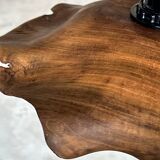Small pendant light in corrugated teak leaf (Small D:30 H:20)