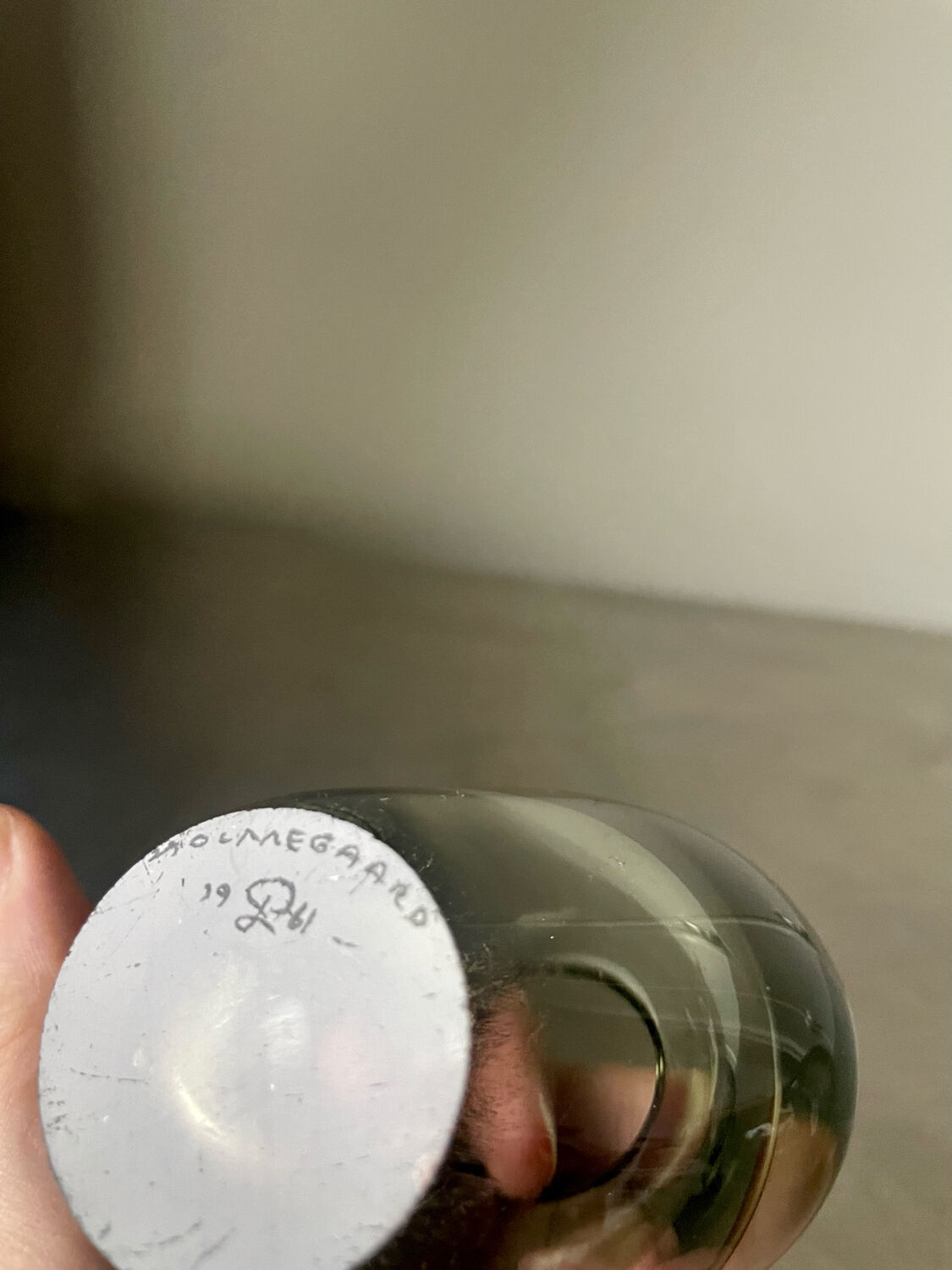 Set of 2 heart shaped Holmegaard crystal vases by Per Lutken