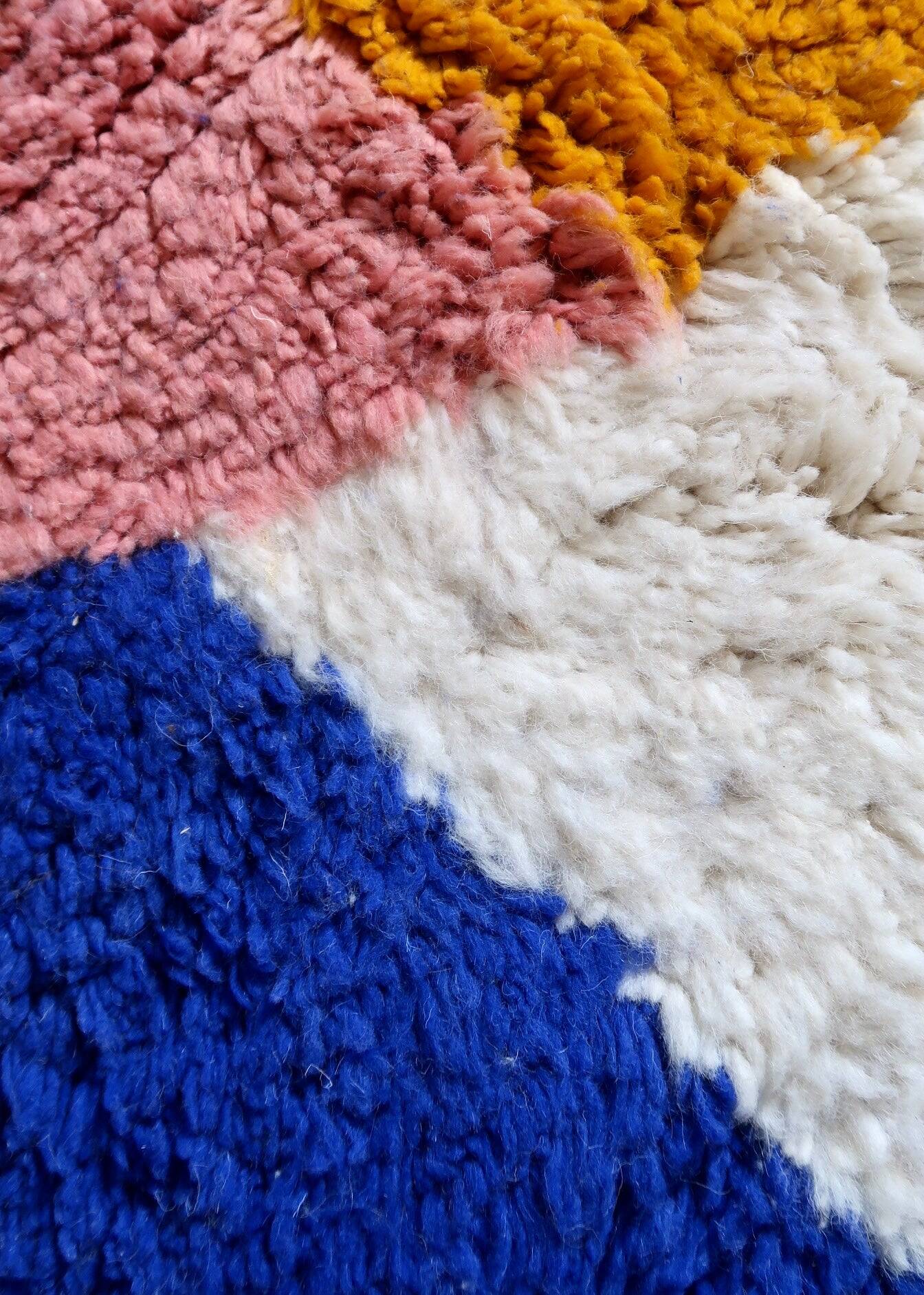 Handmade decorated Beni Ouarine rug, size 250cmx150cm
