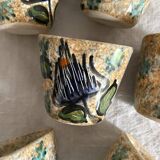 Espresso coffee cups with hand-painted decor, 1960s