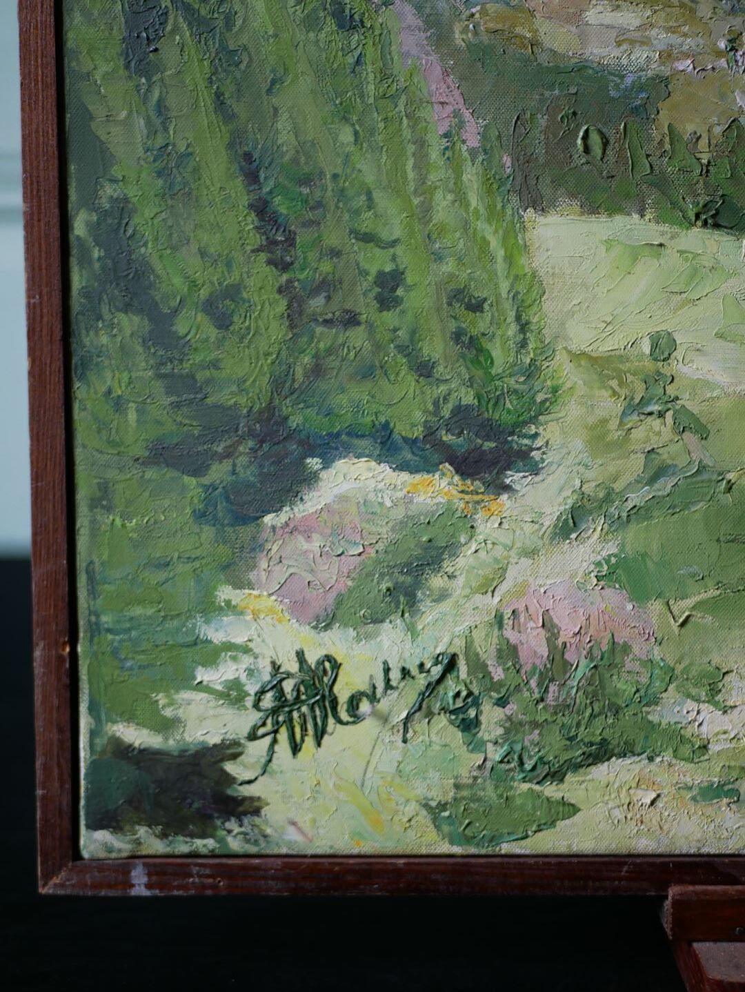 Old framed oil on canvas, Brunissard Valley - Queyras - Hautes Alpes