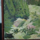 Ancienne huile sur toile encadrée, Vallée du Brunissard - Queyras - Hautes Alpes