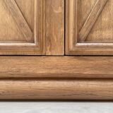 Storage unit in solid oak and veneer, circa 1960.