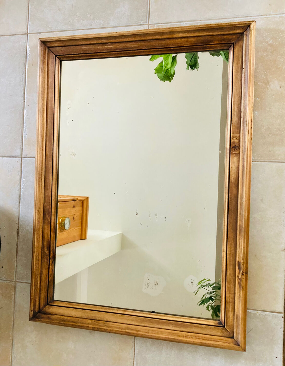Large 19th century wall mirror in solid wood (available)