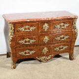 Tomb Commode in Violet Wood Marquetry, Transition Louis XIV / Louis XV style – 1st Par