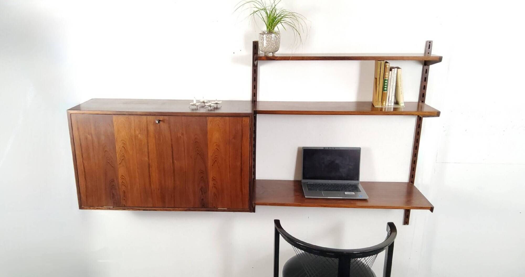 Etagere secrétaire mural scandinave en bois Design Kai Kristiansen