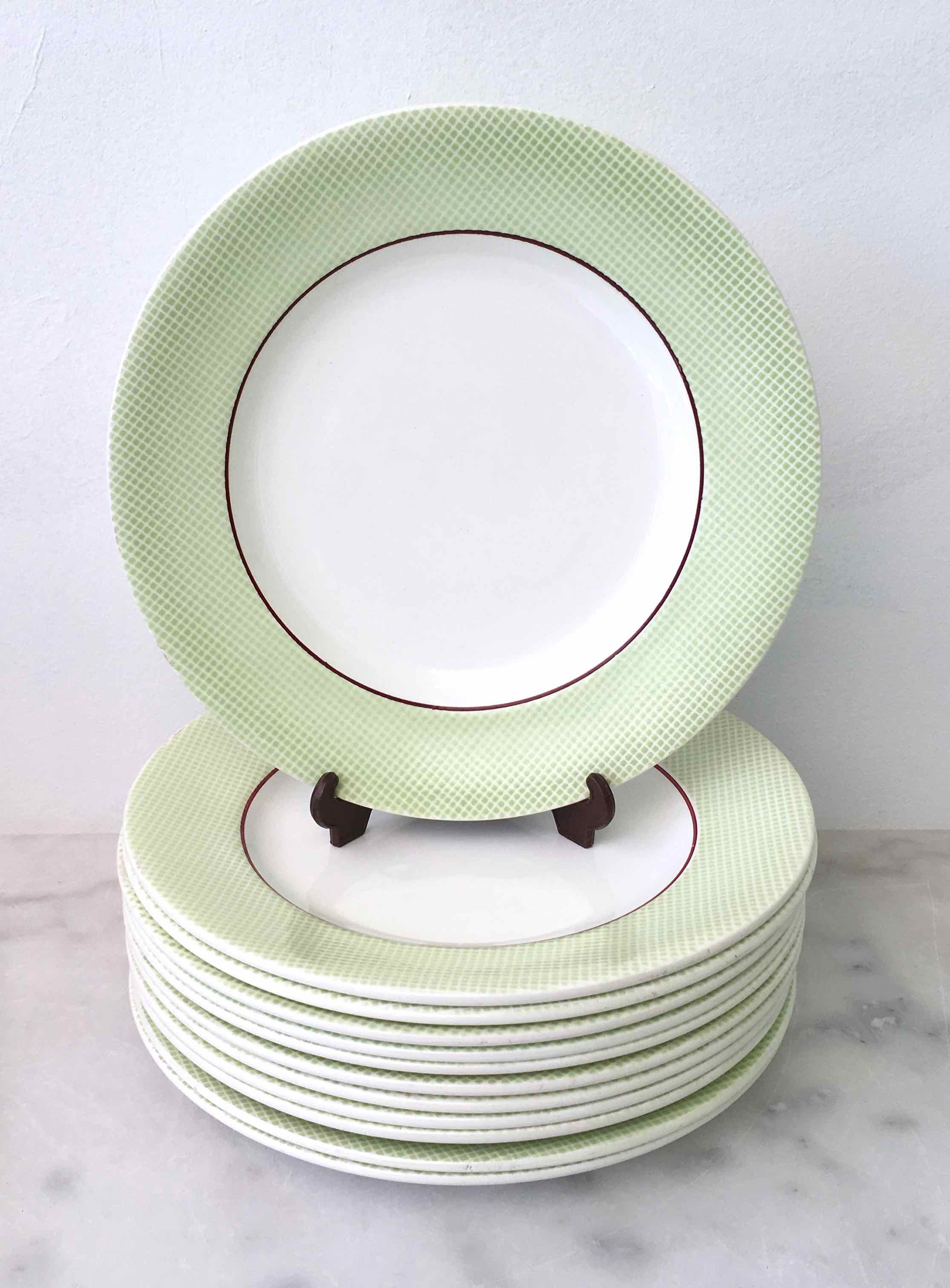 Set 12 flat plates Salins earthenware