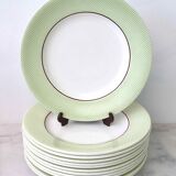 Set 12 flat plates Salins earthenware