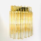 Hollywood Regency Style Glass & Brass Wall Lamp from Massive, Italy, 1980s