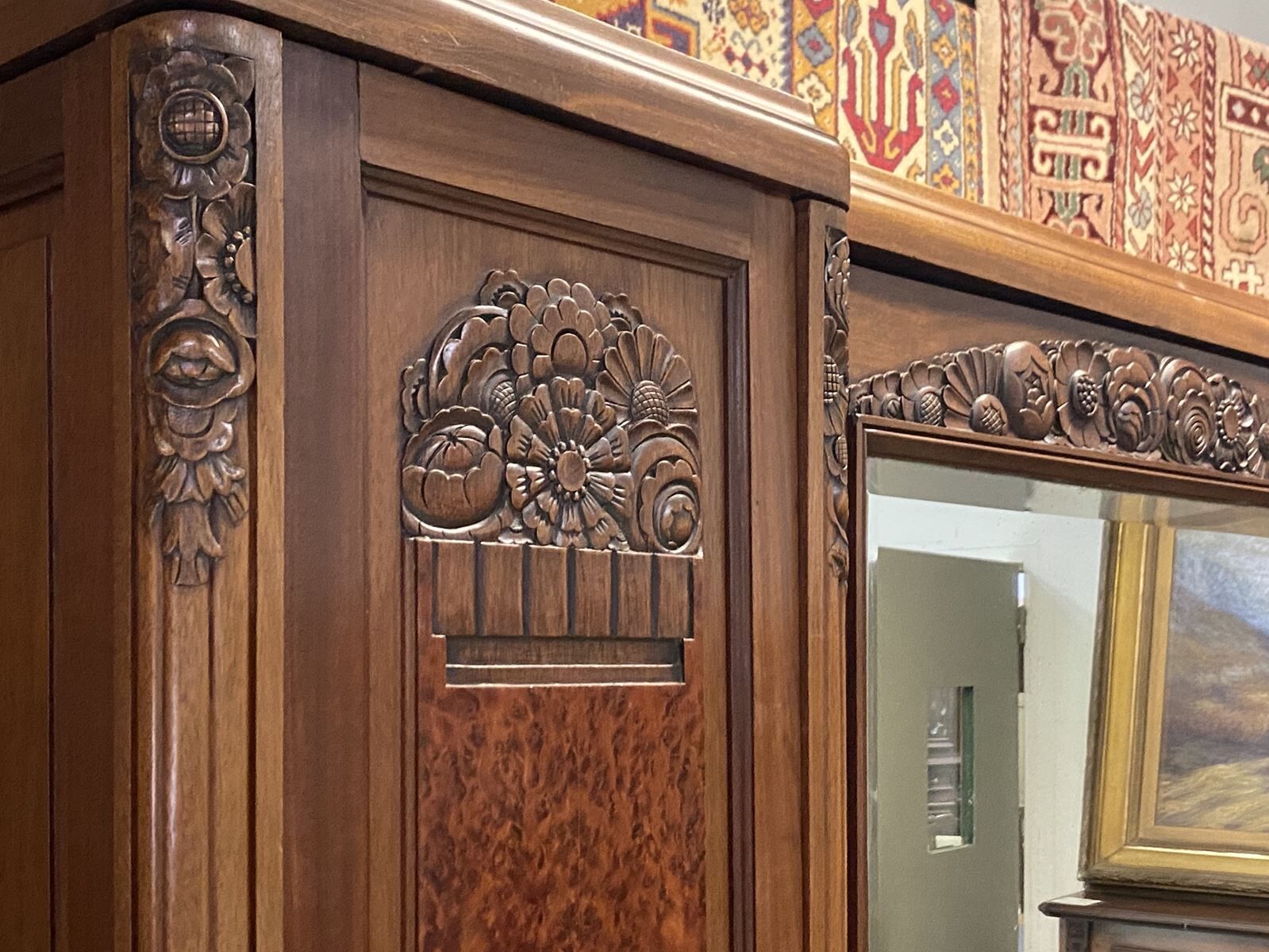 Dressing art deco walnut wardrobe