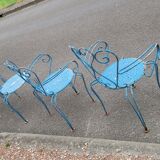 Old wrought iron garden furniture