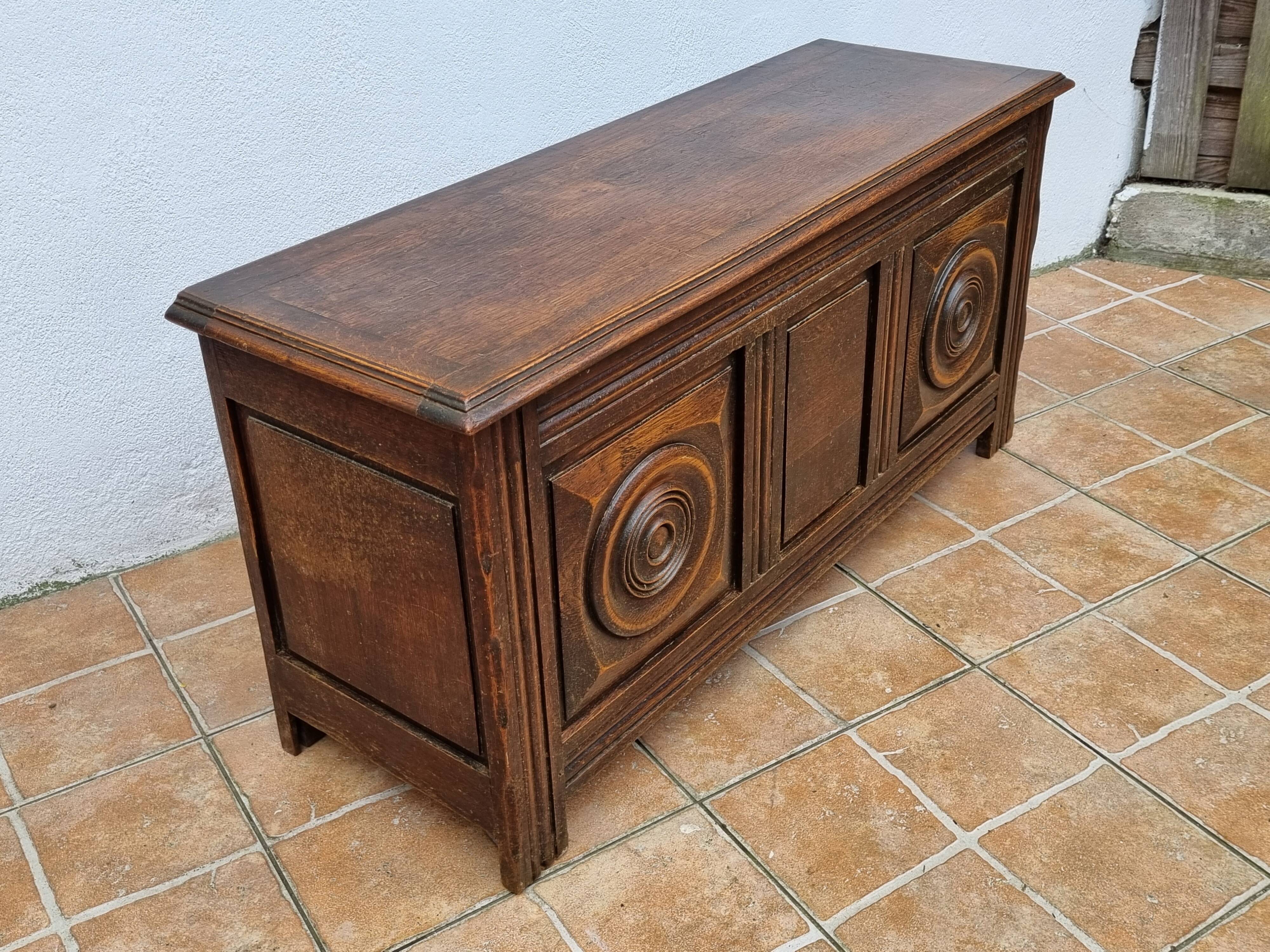 Basque bench chest in solid wood, 105 cm