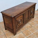 Basque bench chest in solid wood, 105 cm