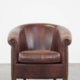 Cow leather club chair in English style