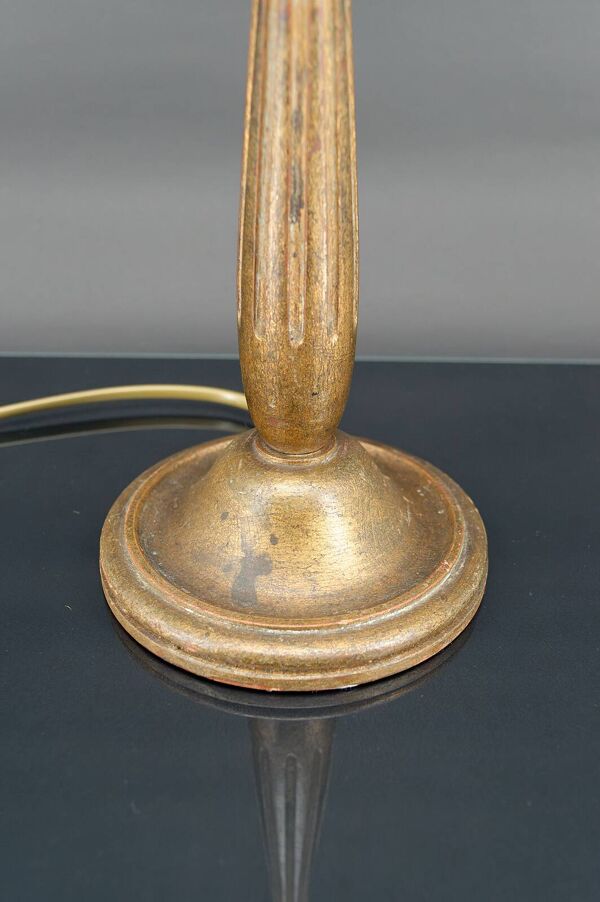 Lampe Art Deco en bois doré, France, Circa 1920