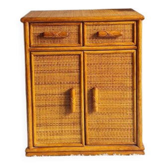 Buffet en rotin vintage