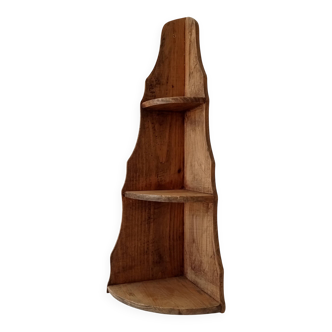 Antique wooden corner wall shelf