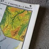 Ancienne carte scolaire : France, Nord-est, Hatier Kaeppelin.