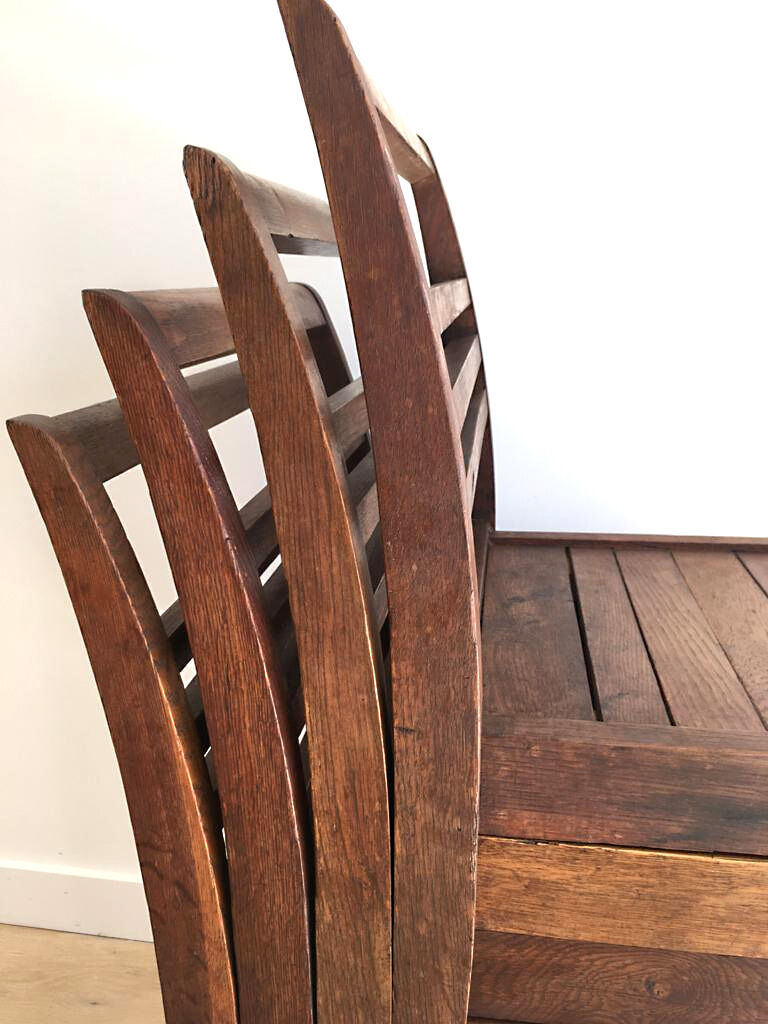 René Gabriel chairs, solid oak reconstruction furniture (Circa 1940)