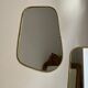 Organic trapeze mirror golden brass 43x40cm