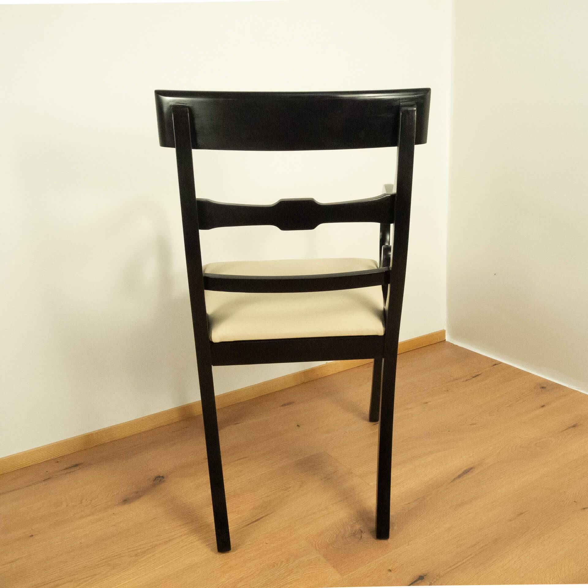 Armchair by G.T. Rackstraw, mahogany stained black, vintage from England