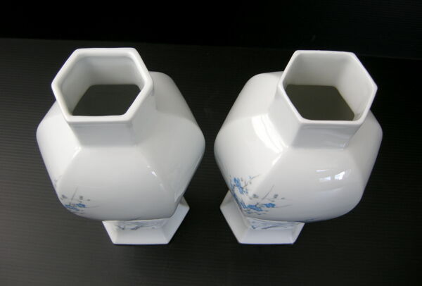 Paire de vases vintage 1960 porcelaine de Limoges