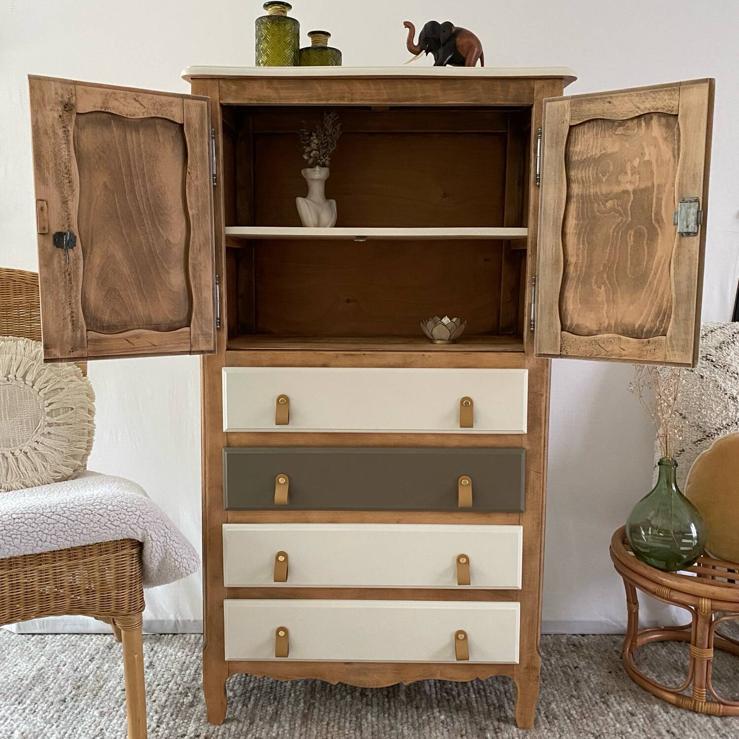 Revamped wooden cabinet