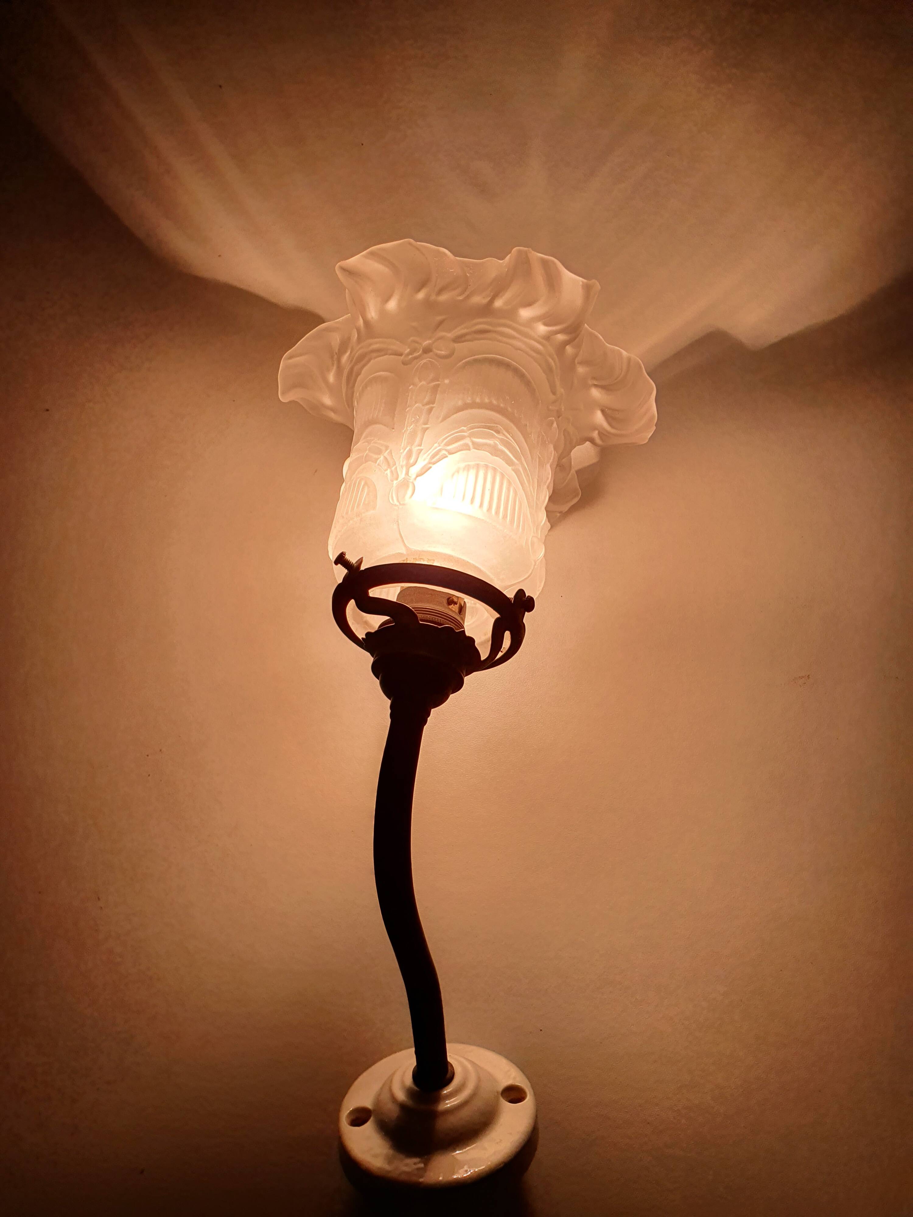 Pair of antique 1930s art deco wall lights