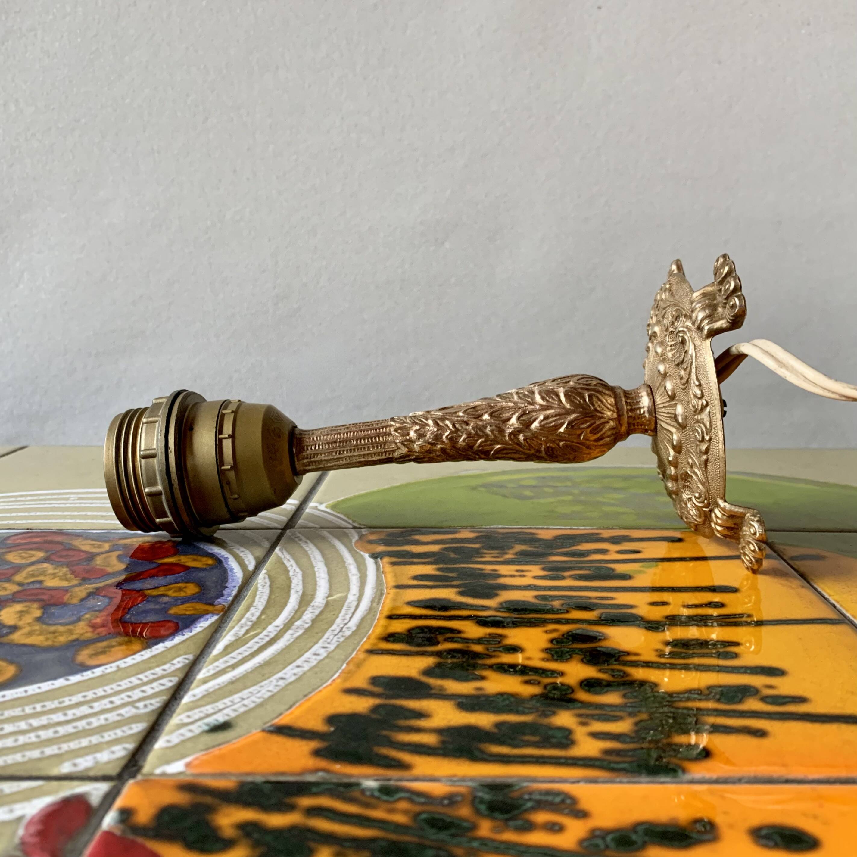 Pair of brass lamp bases - mid-century.