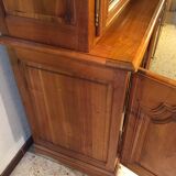 Vintage glass library in solid cherry