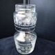 Glass night server with screen-printed decor