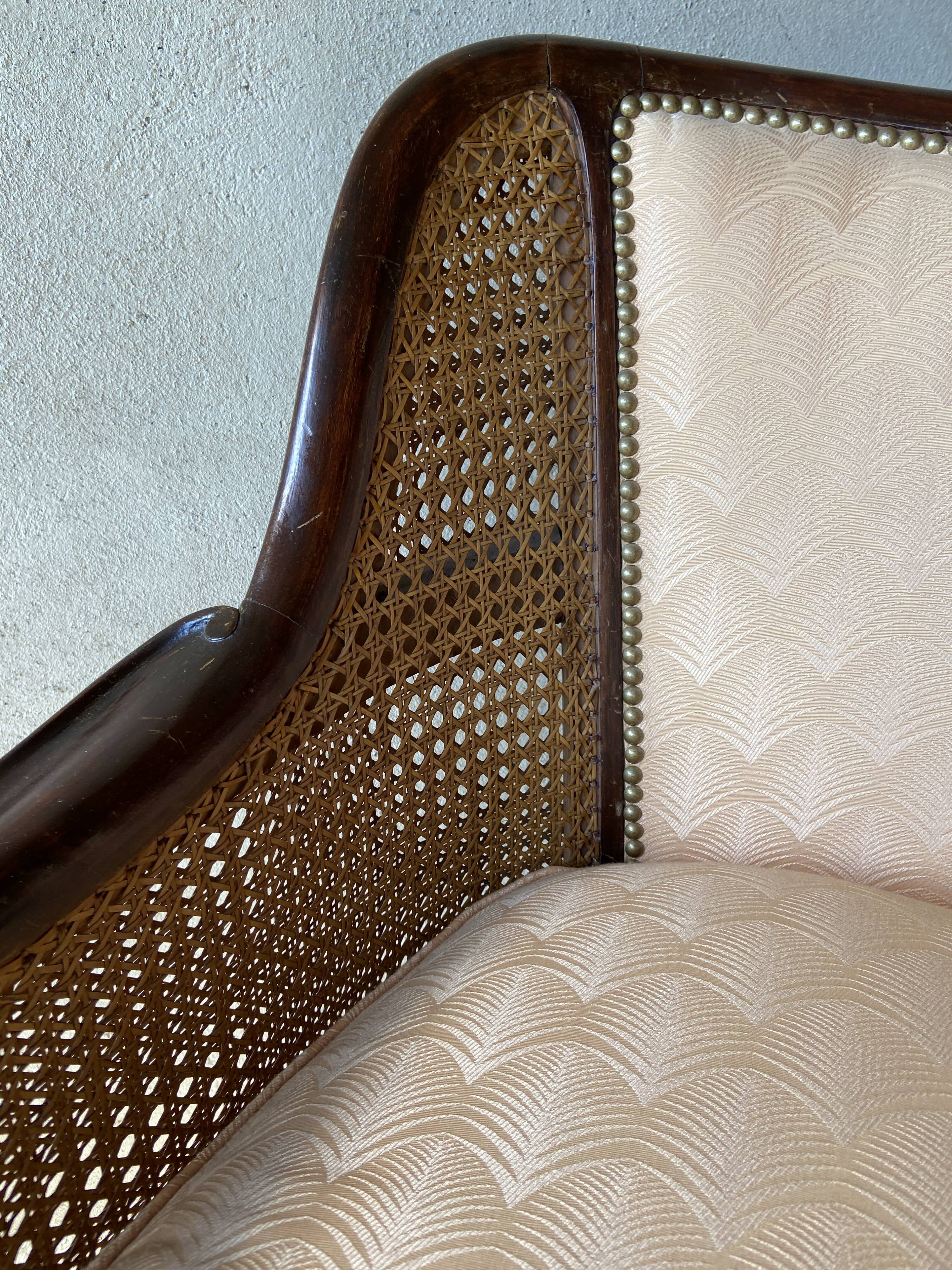 Pair of vintage 1940 canne armchairs