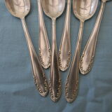 Set of 6 teaspoons in silver metal