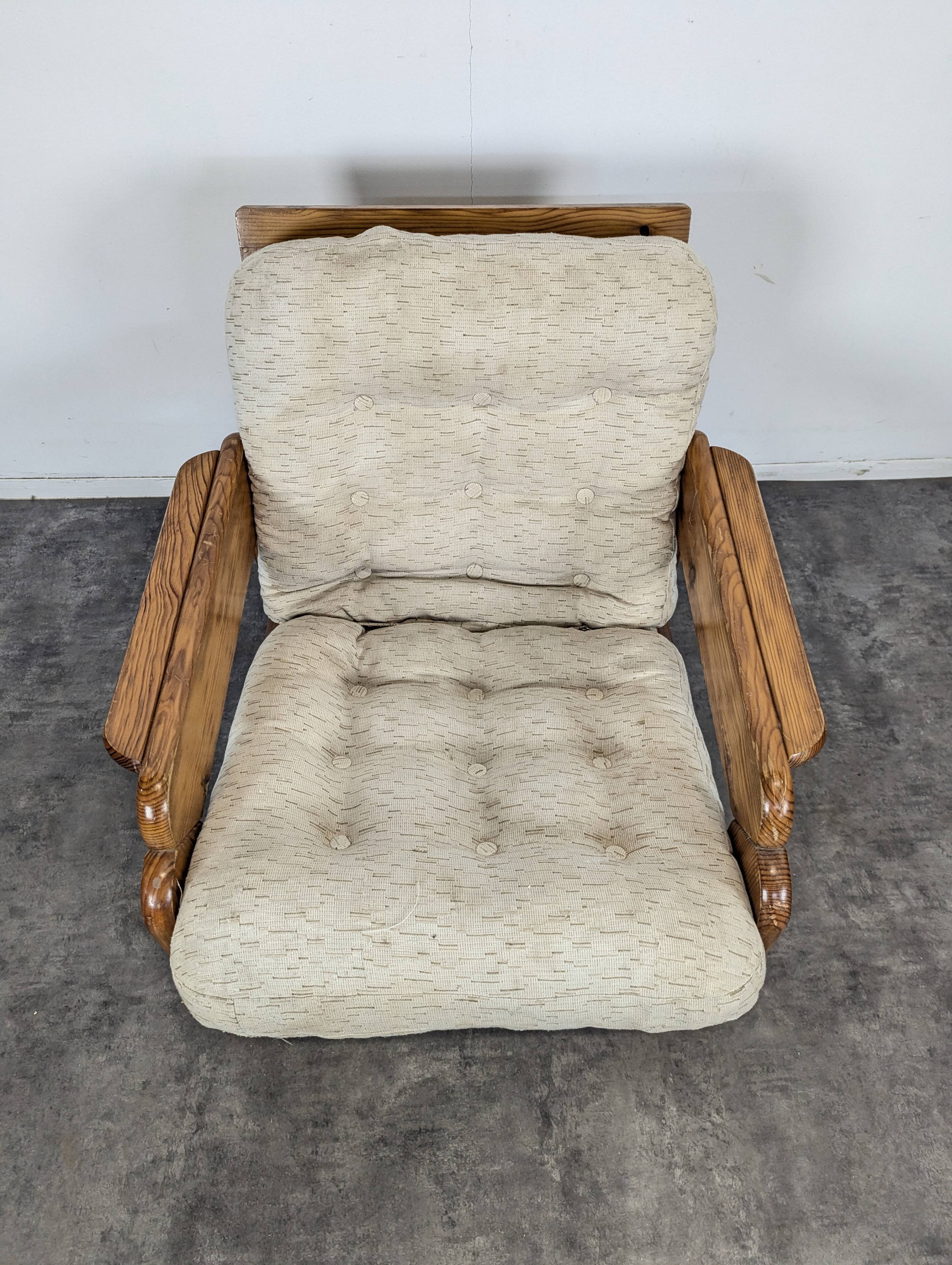 Chalet pine armchair