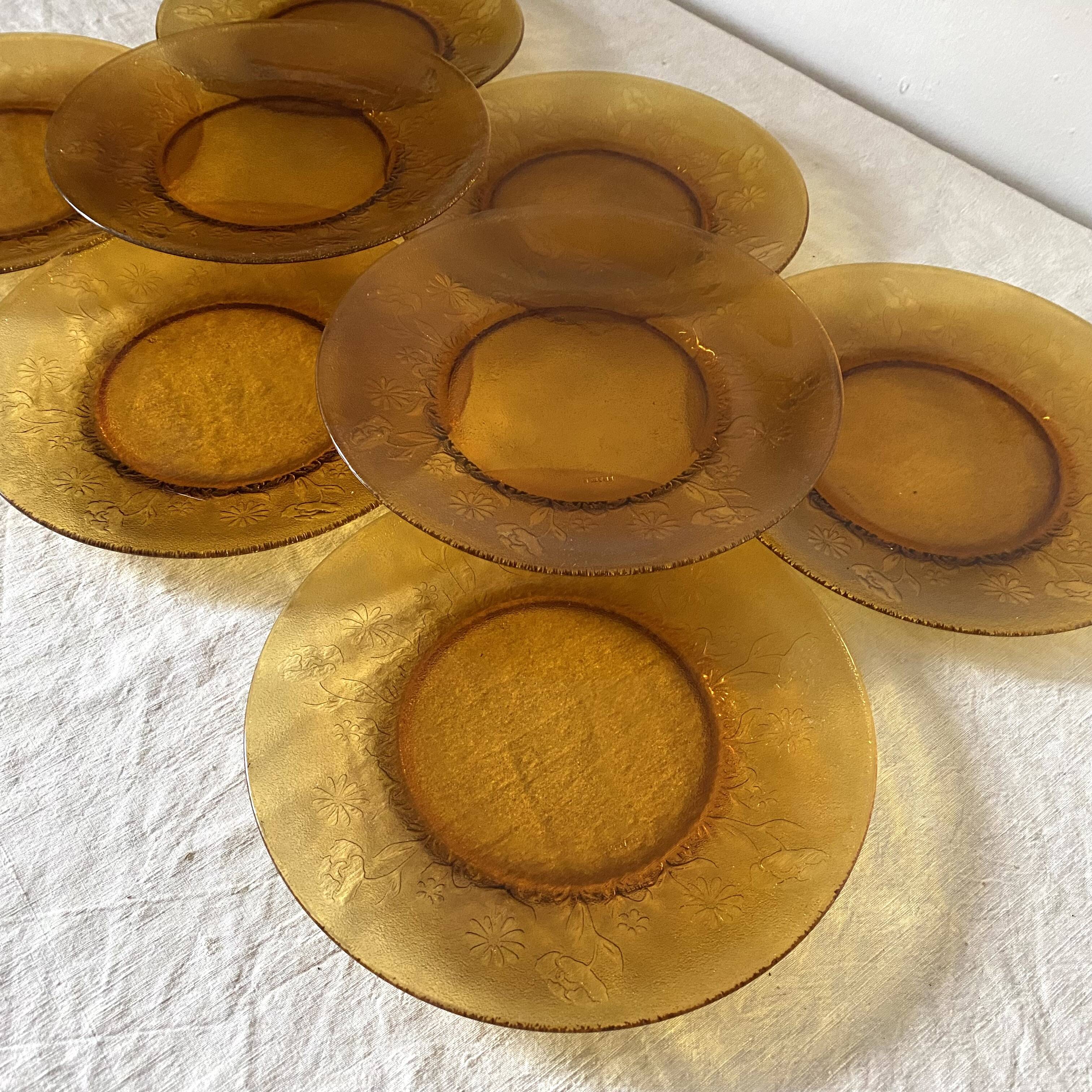 Amber GLASS PLATES 70s