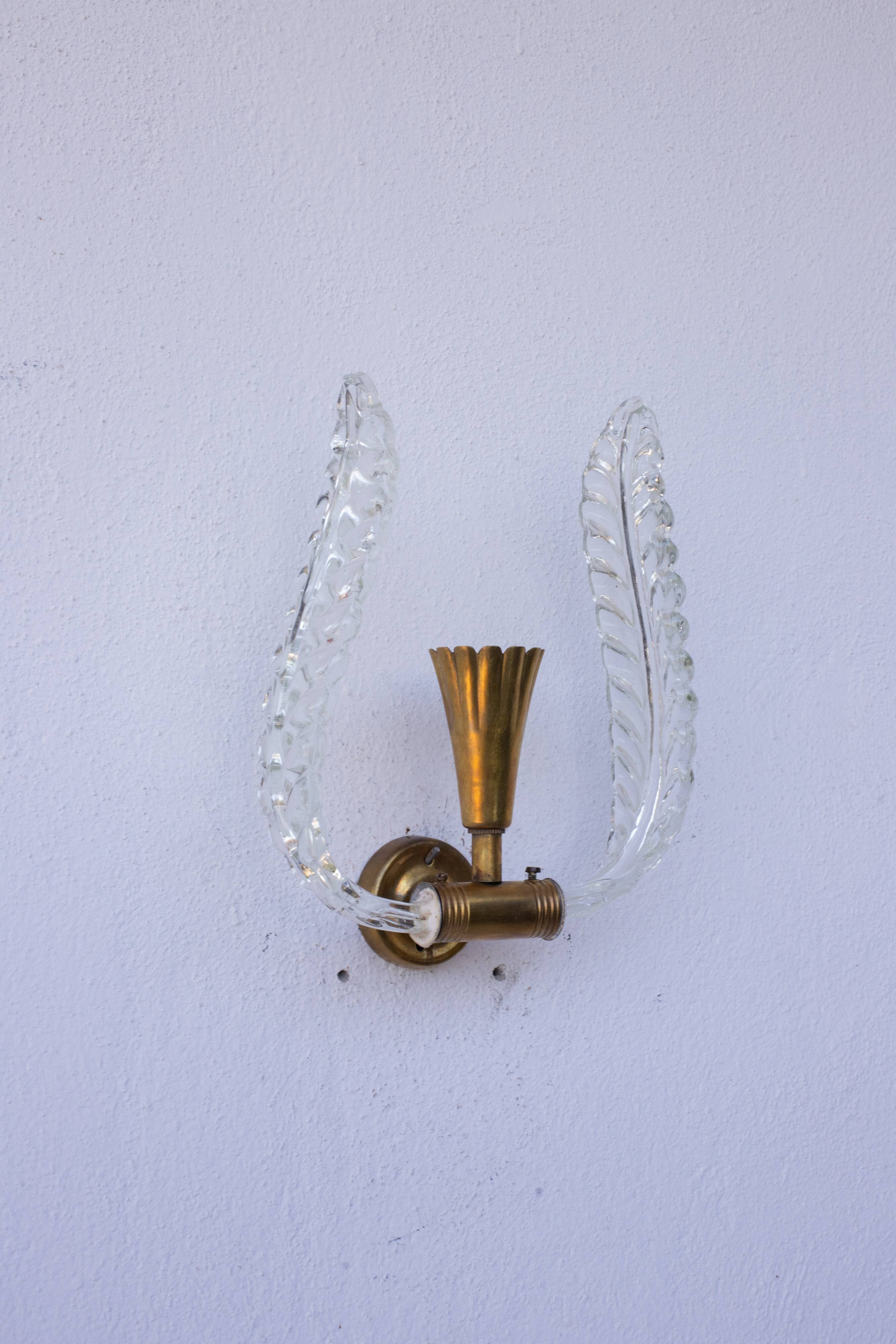 "Angel", Murano Wall light by Barovier e Toso, 1940