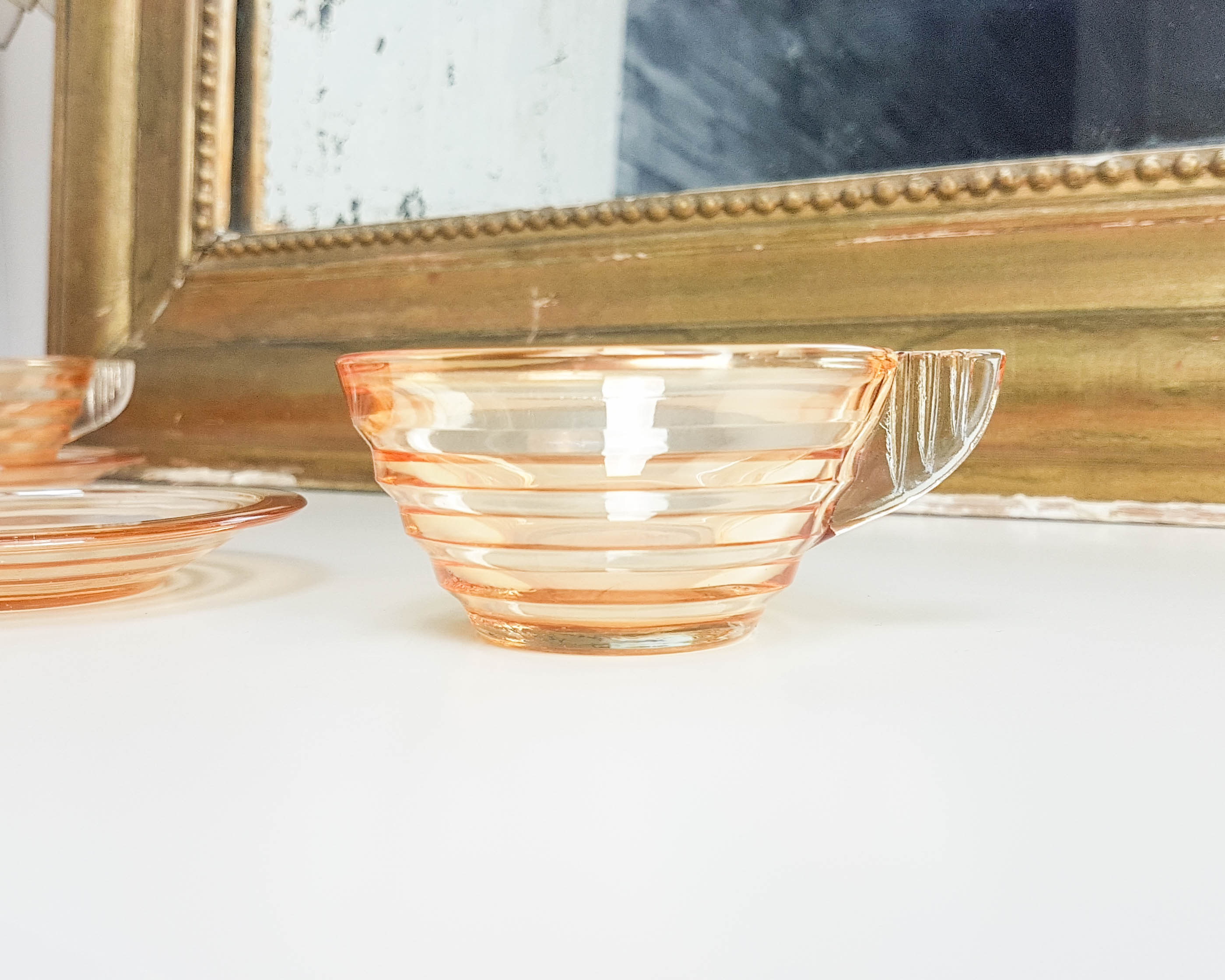 Gondolo coffee service in iridescent glass