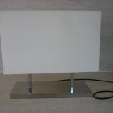 Modern lamp in chrome metal and rectangular lampshade by Casadisagne