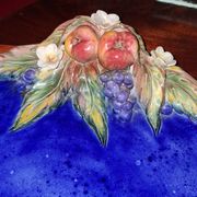 Large decorative plate in glazed ceramic signed Laurence Saint-Amour.