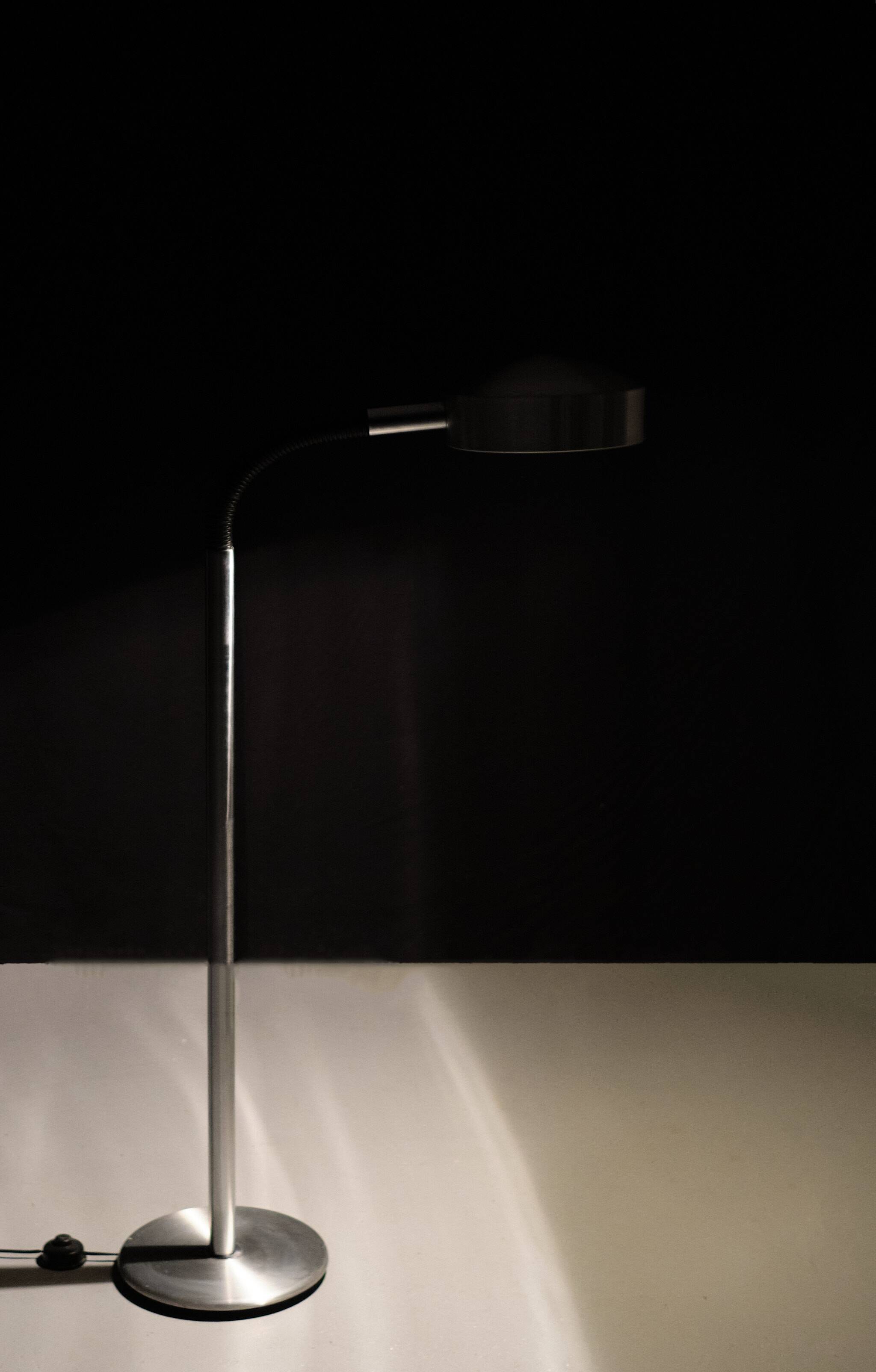 Herda Aluminum flexible goose neck floor lamp 1970s