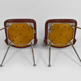 Pair of chairs in chrome and skaï, circa 1960