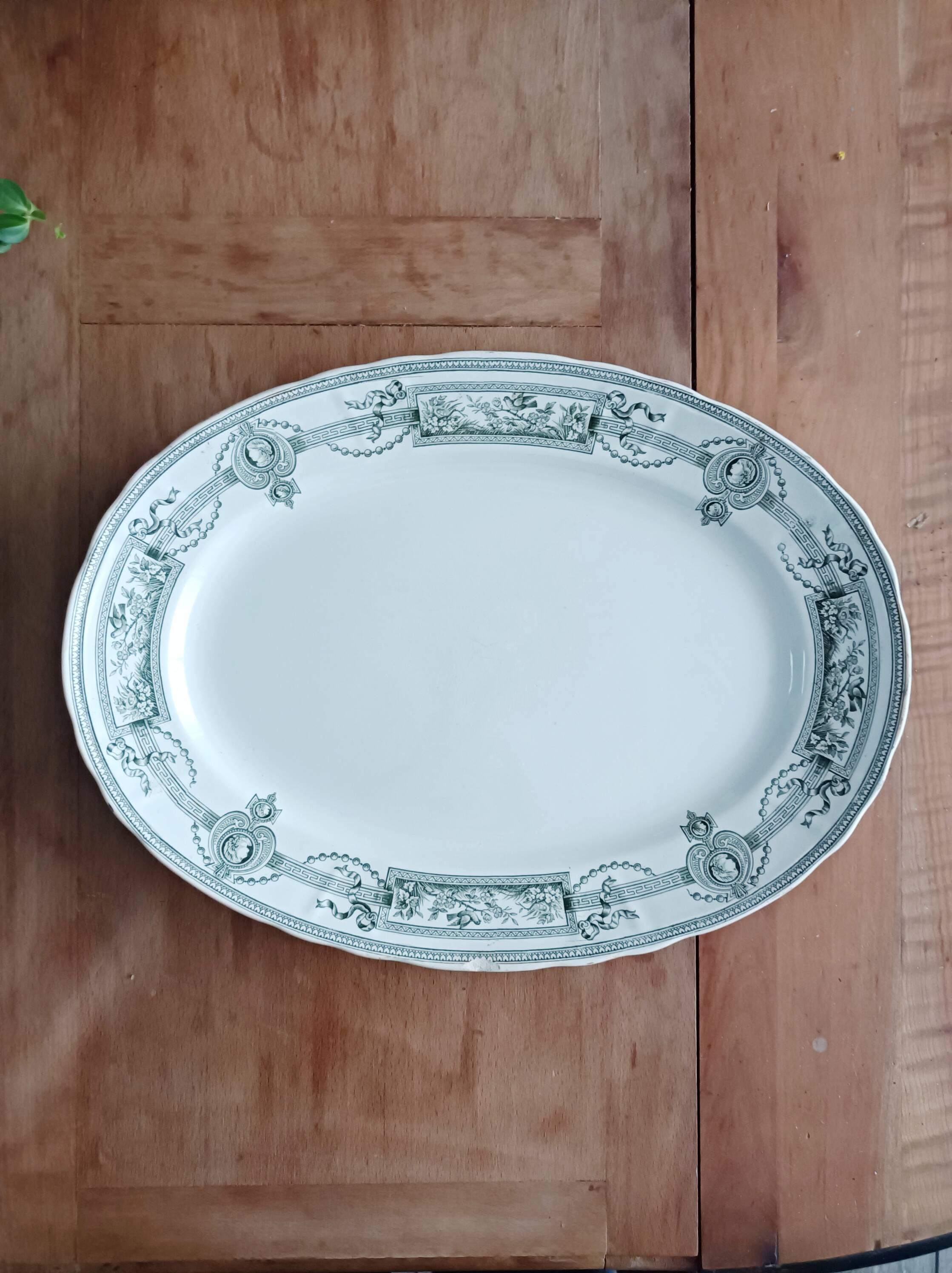 Oval ironstone platter from Saint Amand and Hamage, Medallion
